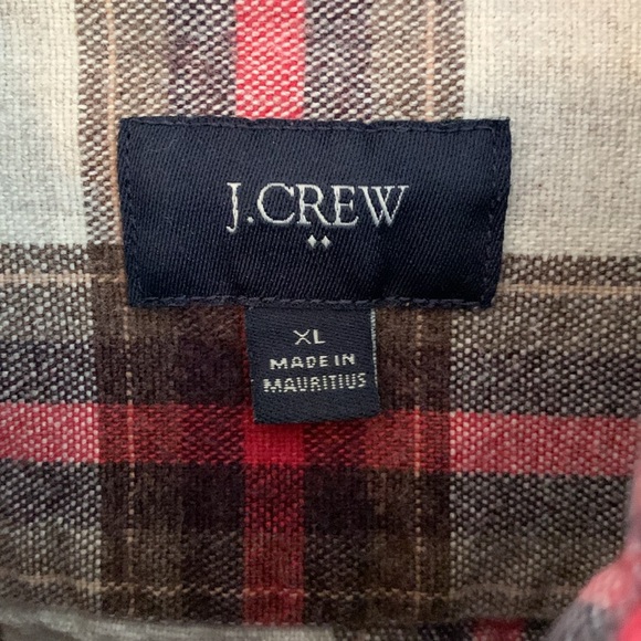 J. Crew Factory Plaid Cotton Button Up Shirt Elbow Patches XL Gorpcore Casual - Picture 6 of 11
